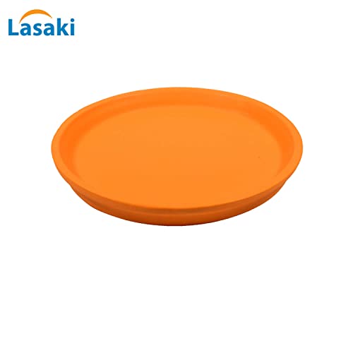 Image of Lasaki Round Ceramic Trays (Plates Saucers) for Pots, planters, Flower, Succulent(Set of 2,Lily,5 inch) R5(Plants not Included)