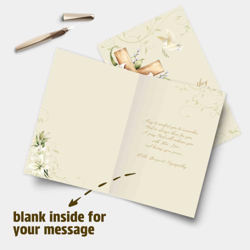 Image of Religious Sympathy Card with Bible Verse, Christian Condolence Cards for Loss of Loved One, Faith Based Bereavement Gift, Deepest Sympathy Greeting Card for Family Friend Coworker