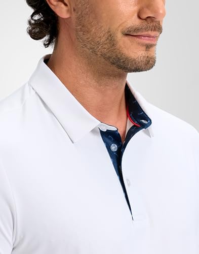 Image of Obla Mens Golf Shirt Short Sleeve Dry Fit Moisture Wicking Performance Athletic Casual Work Collared Polo Shirts for Men