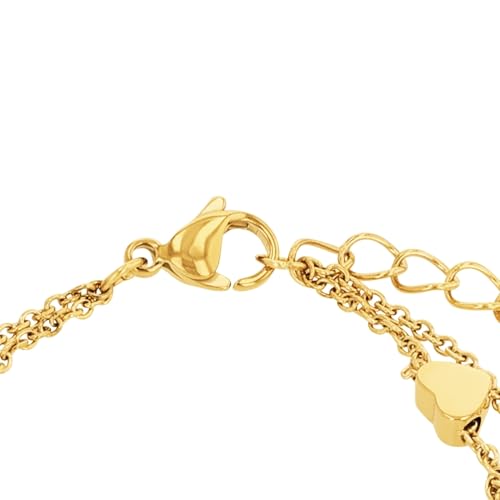 s.Oliver Armband Edelstahl Mädchen Kinder Armschmuck, 14+2 cm, Gold, Herz, Kommt in Schmuck Geschenk Box, 2036451
