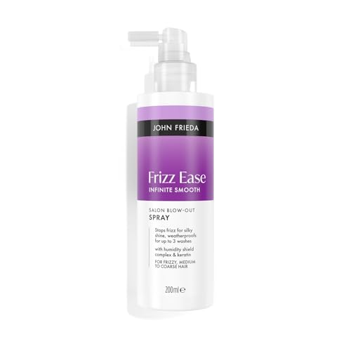 John Frieda Frizz Ease Infinite Smooth Blow Out Spray 200ml. Anti Humidity Hair Spray for Sleek Finish and Heat Styling Control