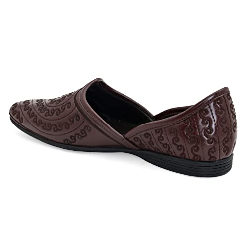 Image of San Frissco Men Faux Leather Atlantis Cherry Mojaris