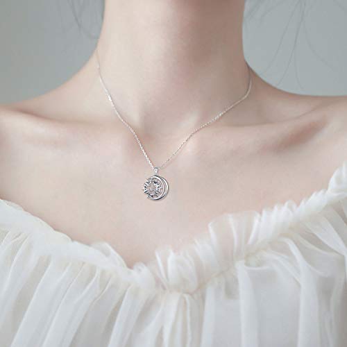 Lotus Flower Aum Om Ohm Sanskrit Symbol Yoga Pendant Necklace S925 Sterling Silver Inspirational Gift Mother's Day Gift for Mom Women