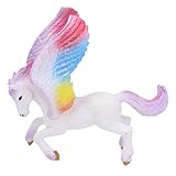 Agatige Simulation Fee Pegasus Spielzeug Mythisches Fantasiepferd Buntes fliegendes Pferd Modell Dekoration Sammlung Spielzeug Geschenk für Kinder Mädchen, 14 x 14 x 4 cm