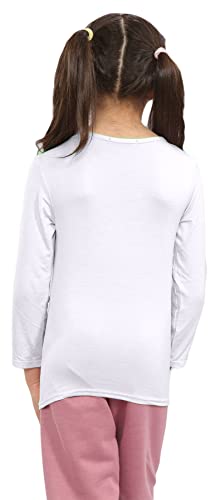 Hamishkane Girls Boy Kids Plain Basic Long Sleeve Round Neck T-Shirt Stretch School Tee Top - Image 3