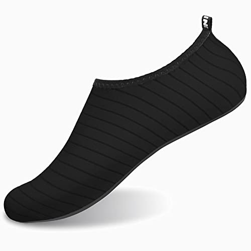 Barerun Water Shoes Mens Womens Kids Beach Swim Shoes Quick-Dry Aqua Socks Pool Shoes For Surf Yoga Water Aerobics Black 12-13 D(M) Us Men #TOP1