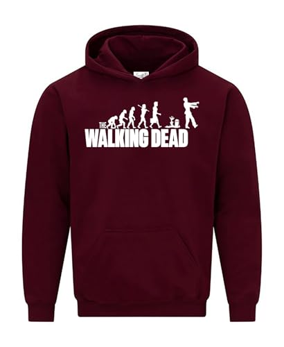Snapit Walking Dead Zombie TV Show Inspired Hoodie -Quality printed Mens Hoodie for Kids/Women/UK Men - Unisex Hooded Jumper with Kangroo Pockets Wine