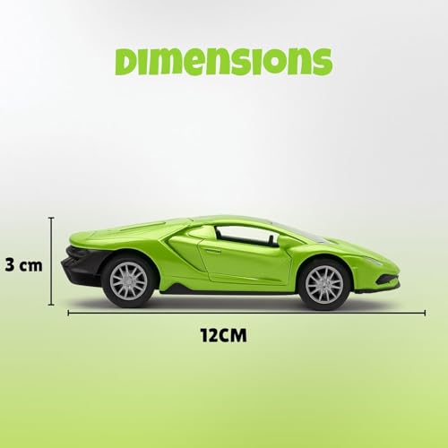 Image of Lamborghini Diecast Metal Toy Car For Kids , Green, 1:32 Scale | Opening Doors, Pull Back Action, For Kids Boys Girls