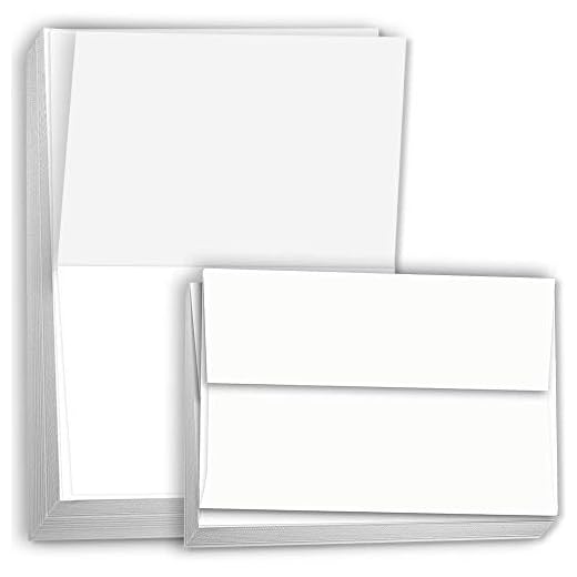 Hamilco White Cardstock Thick Paper Blank Place Tent Folded A2 Cards - Greeting Invitations Stationary - 4 1/4 x 5 1/2" Heavy weight 80 lb Card Stock for Printer