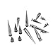 Uviviu 20 Pcs 40mm Spike and Studs, Metalic Rivet Screw on Cone for Leather Crafts Punk DIY Clothing (40MMx20Pcs, Silvery)