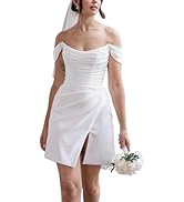 Fivsole Short Wedding Dress 2025 Lace Applique White Short Bridal Shower Dress Mini Homecoming Dr...