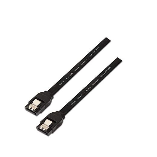 AISENS A130-0157 - Cable Datos con Anclajes (0.5 m, para Disco Duro SATA) Color Negro