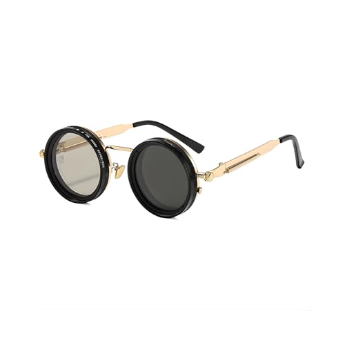 Image of 4Flaunt Spyn ND9 Adjustable Round Sunglasses with ND Filter - Stainless Steel Frame, Gojo Inspired Design, Polarized TAC Lenses & UV400 Protection