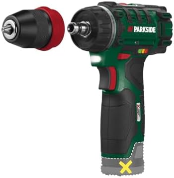 Taladro inalámbrico Parkside PBSA 12 X12V, bloqueo de husillo, LE...