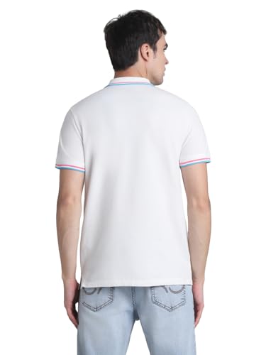 Image of Jack & Jones Men Cotton Solid Slim Fit Polo T-Shirt