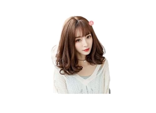 Perruque avec frange courte bouclée, extensions de cheveux ondulés naturels pour femme - 2
