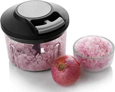 PARIDHI 650ml Handy Plastic Chopper with Pull Cord Technology and 3 Stainless Steel Blades Eco Friendly Design Vegetable & Fruit Chopper