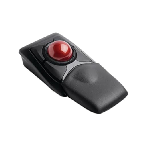 Kensington K72359WW - Trackball Expert Mouse Inalámbrico, Bluetooth o USB, 4 Botones Programables, con Seguimiento Óptico DiamondEye, Ambidiestro, Reposamuñecas Extraíble, Scroll Ring, Rojo, 55 mm