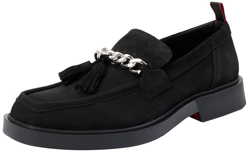 HUGO Men's Modern Moccasin, Black, 6
