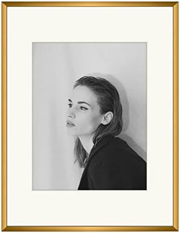 Golden State Art, 12x16 Aluminum Picture Frame with Ivory Color Mat for 8.5x11 Photo - Sawtooth Hangers, Spring Clips - Wall Mounting - Real Glass - Metal Frame (Bronze, 1-Pack)