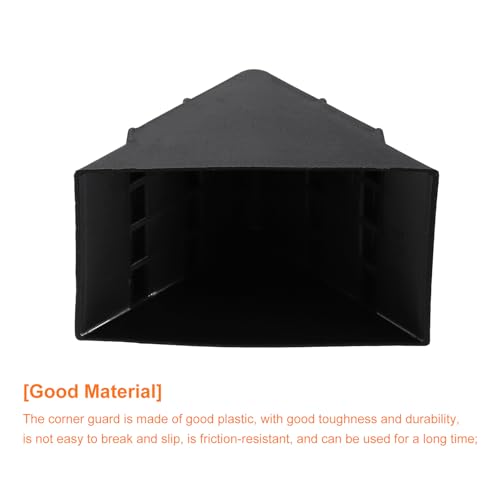 Image of uxcell 4Pcs Plastic Corner Protectors 45x77mm Right Angle Shape Glass Corner Guards Cushion for Corner Protection of Glass, Mirror, Tile, Black