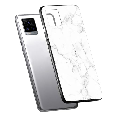 Image of COLORflow Back Cover Compatible with Vivo V20 | White Marble | Shockproof TPU Bumper Cover with Camera Protection Back Cover Compatible with Vivo V20