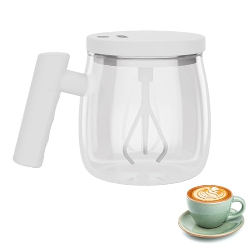 Vaso mezclador eléctrico de alta velocidad de 400 ml, taza agitadora, vaso agitador recargable por USB de 800 mAh, vaso mezclador portátil lavable con tapa y asa para la cocina del hogar