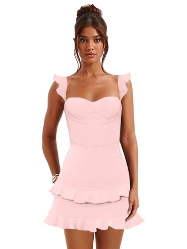 Ruffles Short Homecoming Dresses for Teens Bodycon Corset Mini Party Dress 2025 HC36