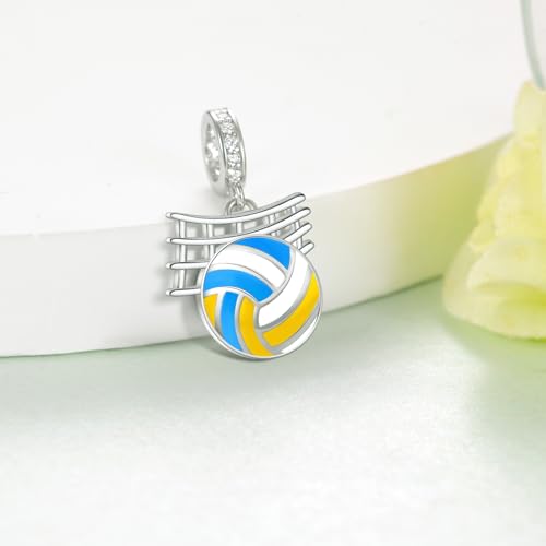 Image of Sport Charm for Women 925 Sterling Silver Sports Charms for Bracelets Sports Balls Jewelry Gifts for Women