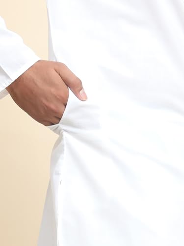 Image of Men's Cotton Solid Dress Long Kurta Regular Fit Casual