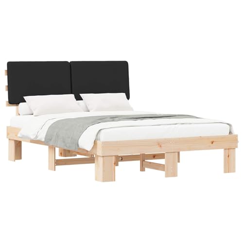 Genérico Estructura de Cama con Cabecera Tapizada Negro 120 x 190 cm,Camas y Accesorios,Camas y somieres-877366