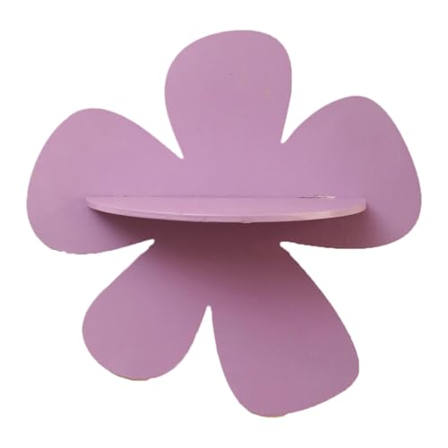 Estantes flotantes, estante de madera, estante en forma de flor, almacenamiento flotante de madera, estantes de flores de colores, linda decoración floral 30x29 cm para la organización de la sala de e