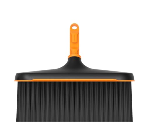 Fiskars OneClick Balai Polyvalent, Embout Universel pour des Tâches de Nettoyage Variées, Changement Facile en Un Clic, Poils Durs et Souples, Noir/Orange,...