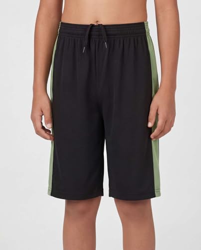 Image of Real Essentials 5 Pack: Boys' Dry Fit Basketball Shorts for Youth Kids Teens - Athletic Running Soccer Sports with Pockets