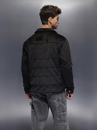 Image of WROGN Men's Corduroy Jacket | Zip & Snap Button | Oversized Fit