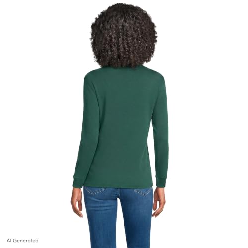 Image of Lands' End Women's Cotton Mock Turtleneck