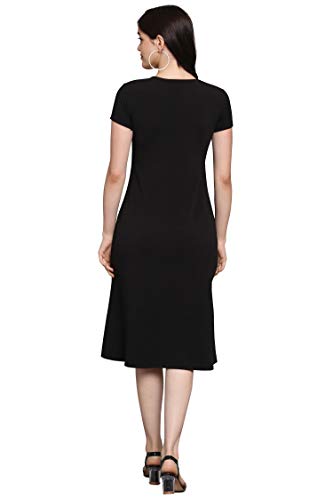 Image of PURVAJA Women's Fit & Flare Knee-Length Dress