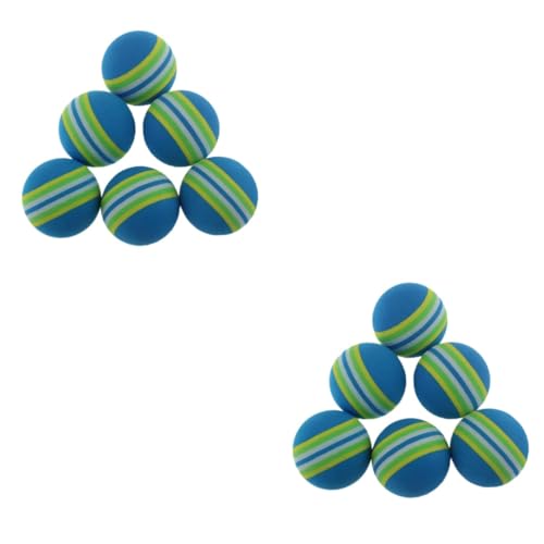 BCOATH 2sets Indoor Training Aid Soft Practice 42mm Rainbow Eva Balls Safe for All 8pcs*2