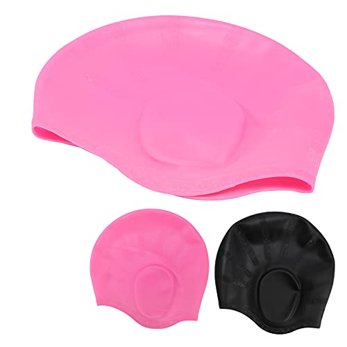 Yosoo Touca de natação de silicone, proteção de orelha, tridimensional, ergonômico, impermeável, par