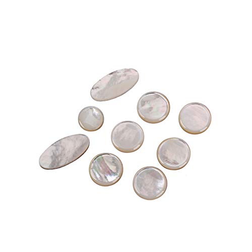 EXCEART Saxophon Zubehör - 9-teilige Tasten für Saxophon - Weiß, Kunststoff, C-Dur, Poliert, Antik