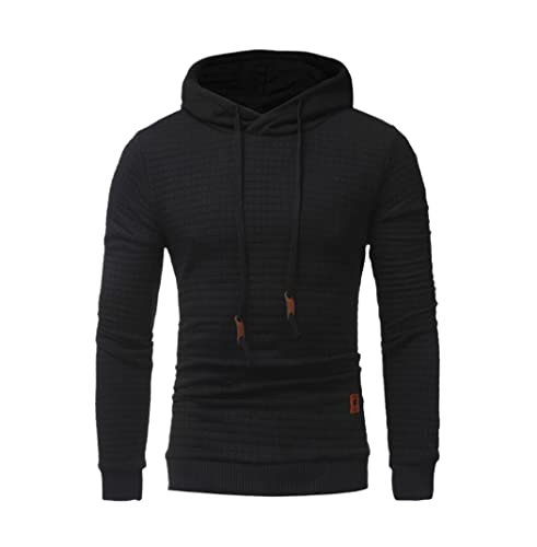 Sweat à capuche décontracté pour homme en noir ou blanc taille L