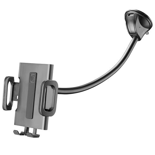 cellularline | Hug Flexi XL - Universal - Support de téléphone de Voiture avec Fixation à Ventouse - Universel pour Tous Les téléphones Portables - Rotation à 360° - Stable et Solide