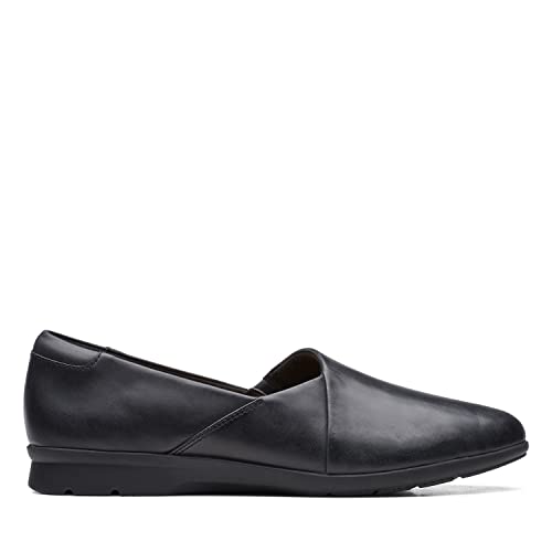 Image of Clarks Womens Jenette Grace Black Leather Boat Shoe