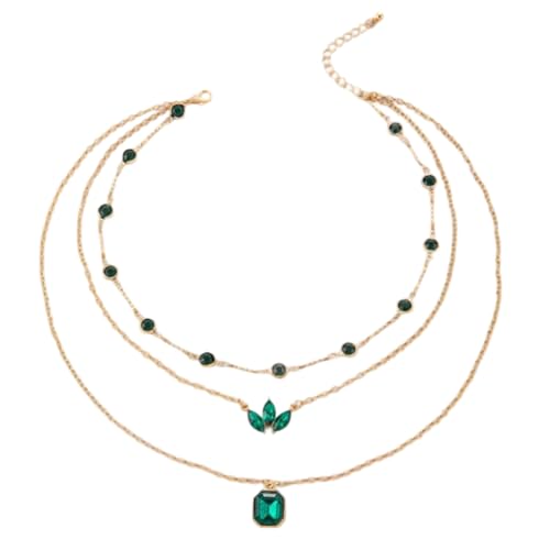 Collier feuilles vertes argent 925 anti-allergie trèfle fin cristal