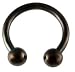 Black Anodized 8G, 12 MM Round Circular Horseshoe Barbells Hoop Rings, Hypoallergenic 316L Stainless Steel Surgical Steel Ring lip, belly, nipple, cartilage, tragus, earring body Jewelry piercing - 8 gauge