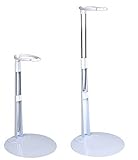 BANBERRY DESIGNS Doll Stands - Set of 2 White Metal and Vinyl Doll Holders - Each Stand Expands from Approx. 7' to 12'