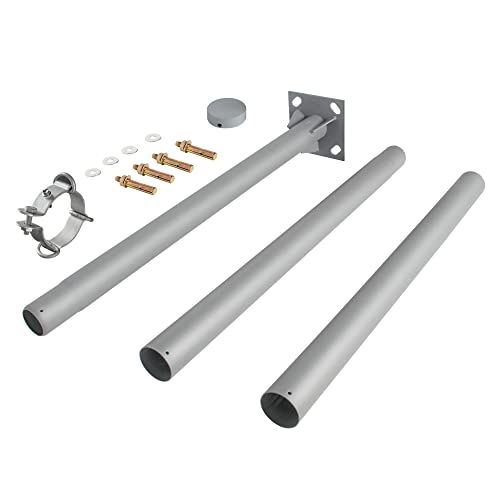 Kincubow Sun Shade Sail Poles, 10Ft Sun Shade Poles 3" Diameter Steel Heavy Duty Shade Sail Poles For Patio Lawn Garden Deck Playground Backyard, Matte Dark Grey Sail Shade Pole Kit, One Piece #TOP1