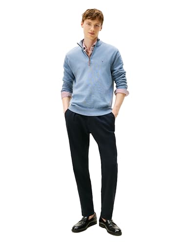 Image of Tommy Hilfiger Men's Long Sleeve Cotton Quarter Zip Pullover Sweater