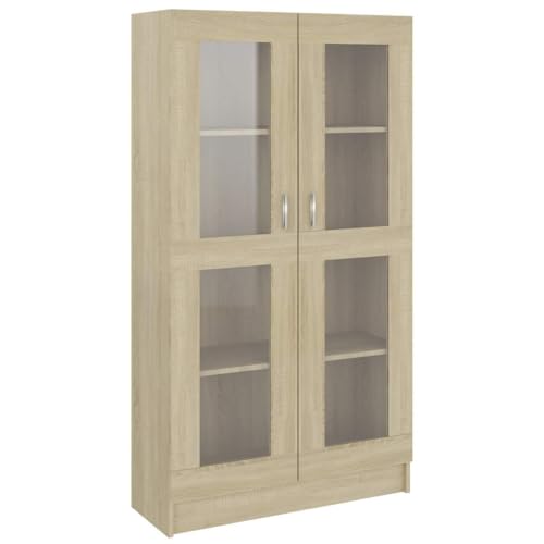 vidaXL Armoire à Vitrine, Meuble de Rangement avec Compartiment, Étagère de Salon Salle de...