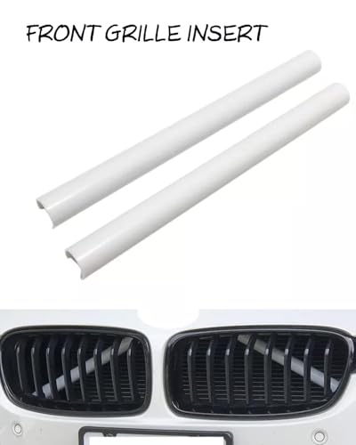 Image of F30 Front Grille Trim, M-Sport V Brace Grille Inserts Stripes Trim Compatible with BMW 3 Series 4 Series F30 F32 320 328i 330 335 428 435 Front Grille Inserts 2pcs (white)